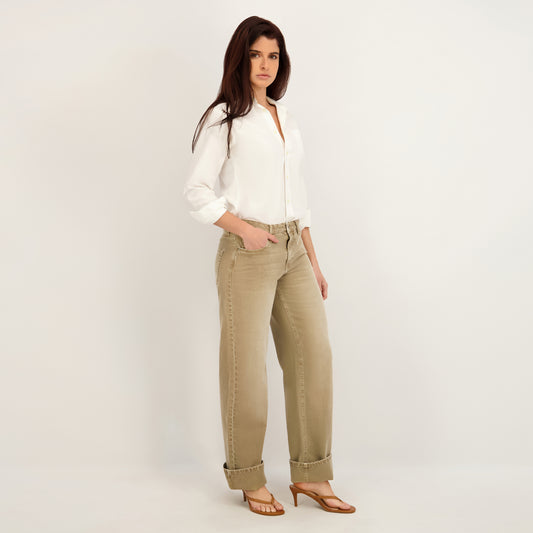 State of Indigo Mid-Rise Straight Leg Cuffed Jean