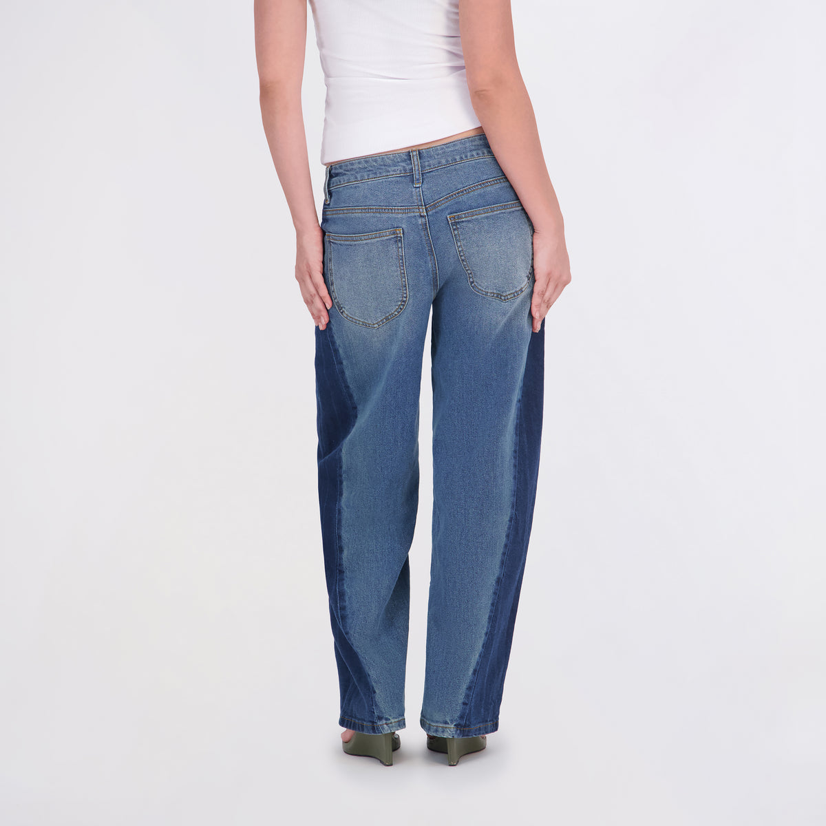 State of Indigo Women's Two Tone Barrel Jeans