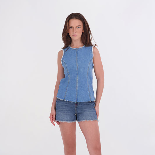 State of Indigo Women's Sleeveless Denim Top