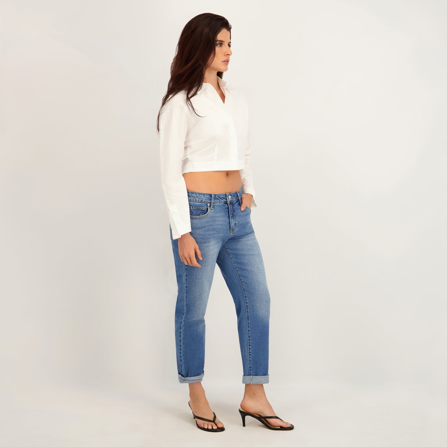 Project Indigo Women's Mid Rise Boyfriend Jean