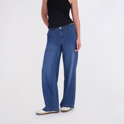 Project Indigo Women's Porkchop Pocket Back Elastic Trouser