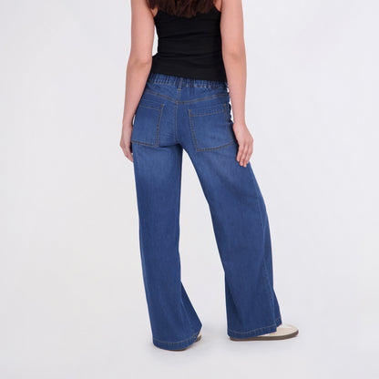 Project Indigo Women's Porkchop Pocket Back Elastic Trouser