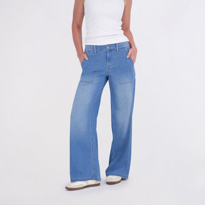 Project Indigo Women's Porkchop Pocket Back Elastic Trouser