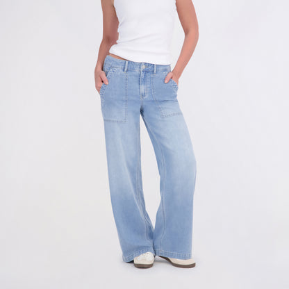 Project Indigo Women's Porkchop Pocket Back Elastic Trouser