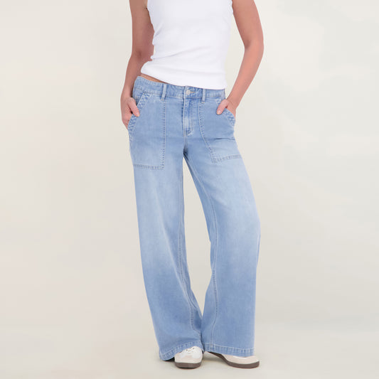Project Indigo Women's Porkchop Pocket Back Elastic Trouser