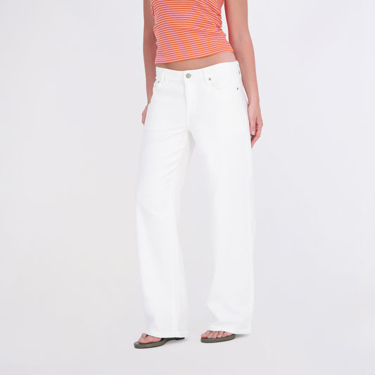 State of Indigo Women's White Knit Straight Leg Jeans
