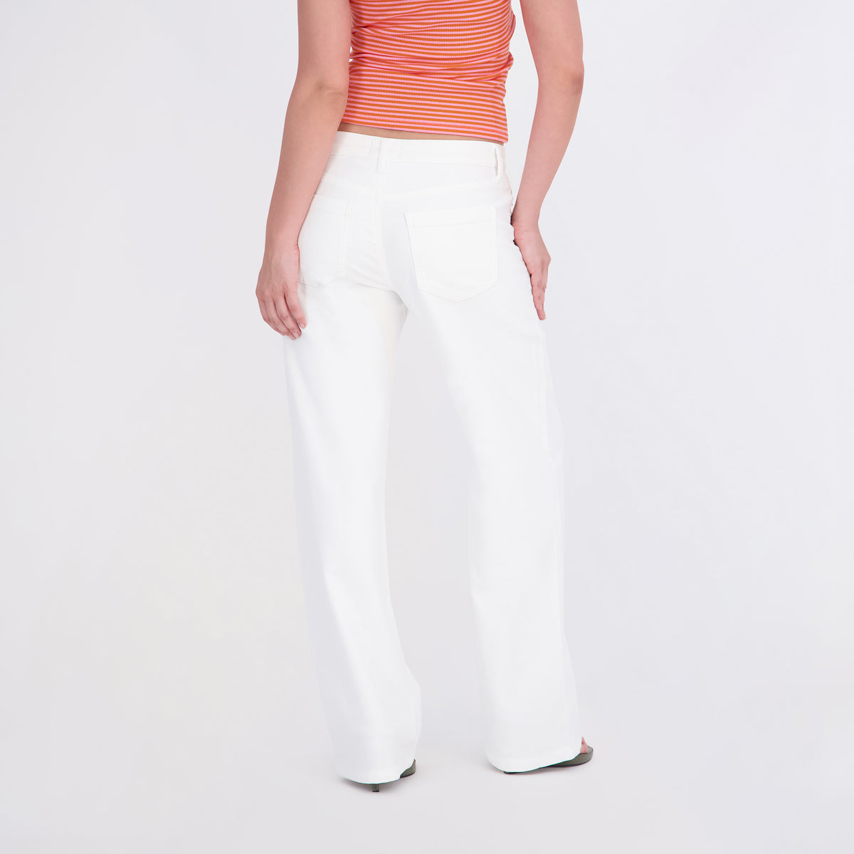 State of Indigo Women's White Knit Straight Leg Jeans