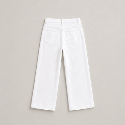 State of Indigo Women's White Knit Straight Leg Jeans