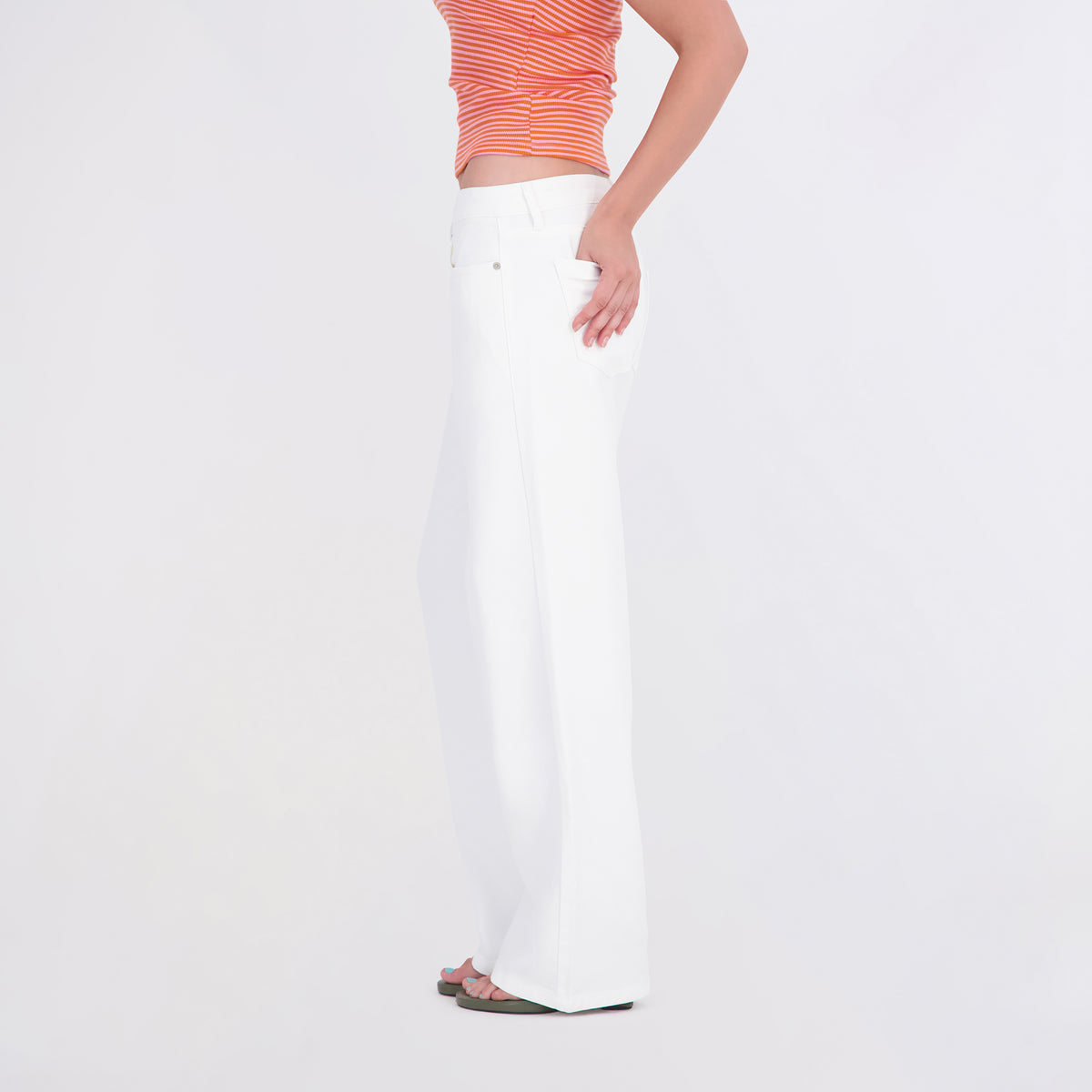 State of Indigo Women's White Knit Straight Leg Jeans