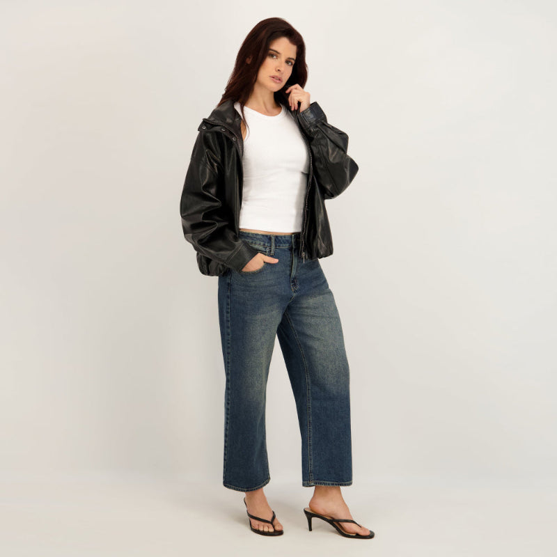 Project Indigo Women's Low Rise Barrel Boyfriend Jean