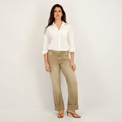 State of Indigo Women's Mid-Rise Straight Leg Cuffed Jean