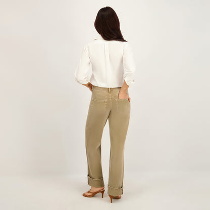 State of Indigo Women's Mid-Rise Straight Leg Cuffed Jean