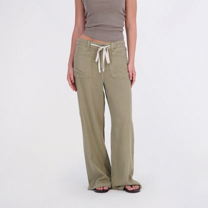 State of Indigo Women's Back Elastic Linen Pants