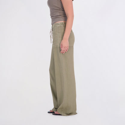 State of Indigo Women's Back Elastic Linen Pants