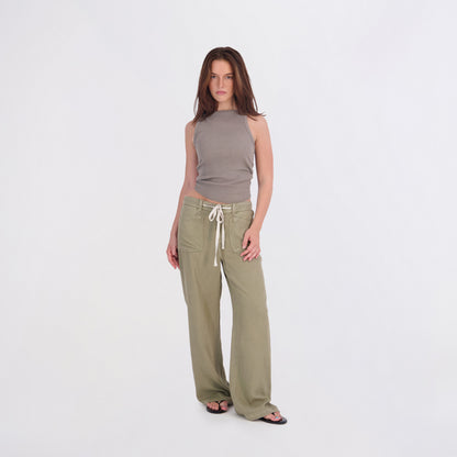 State of Indigo Women's Back Elastic Linen Pants