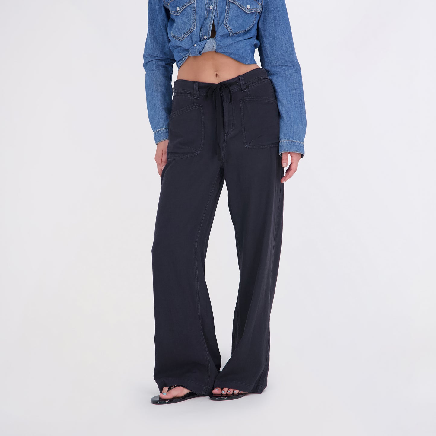 State of Indigo Women's Back Elastic Linen Pants