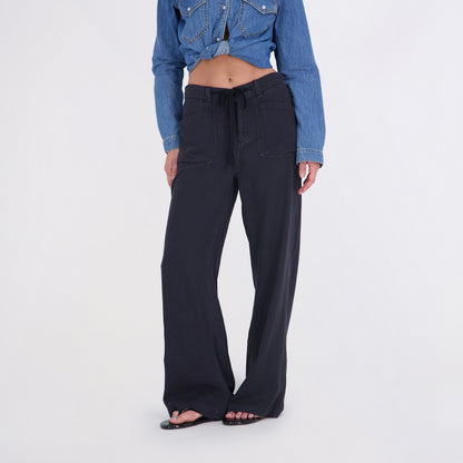 State of Indigo Women's Back Elastic Linen Pants