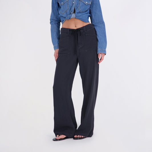 State of Indigo Women's Back Elastic Linen Pants