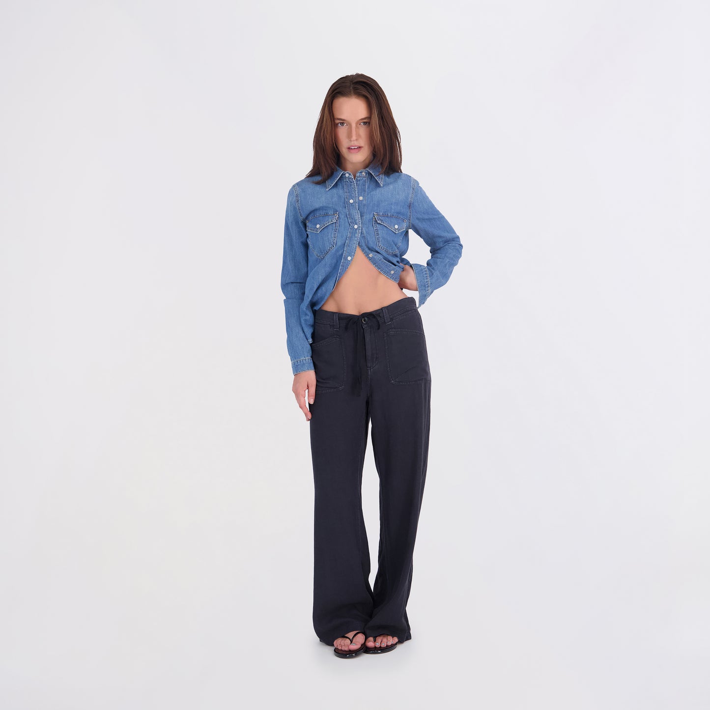 State of Indigo Women's Back Elastic Linen Pants