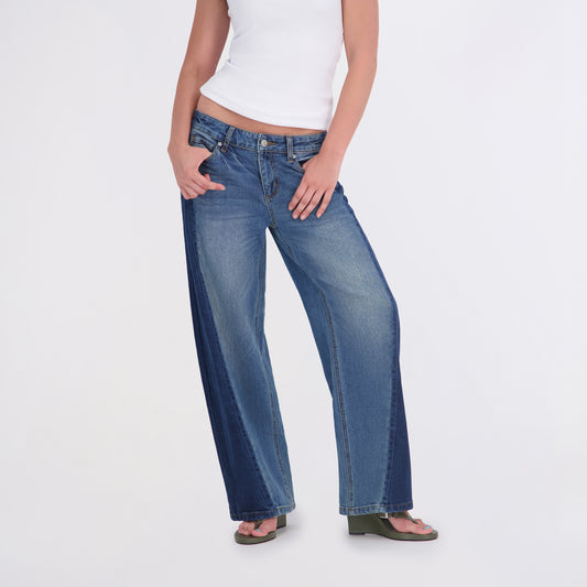 State of Indigo Women's Two Tone Barrel Jeans