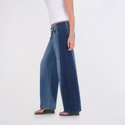 State of Indigo Women's Two Tone Barrel Jeans