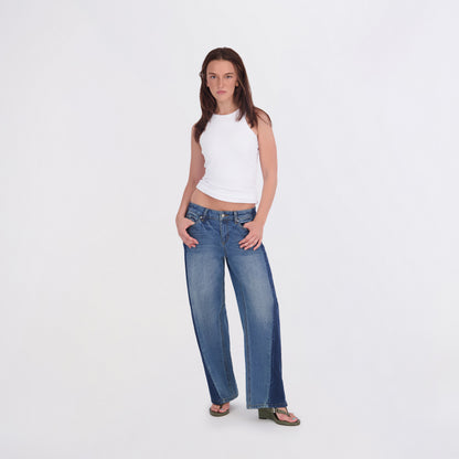 State of Indigo Women's Two Tone Barrel Jeans