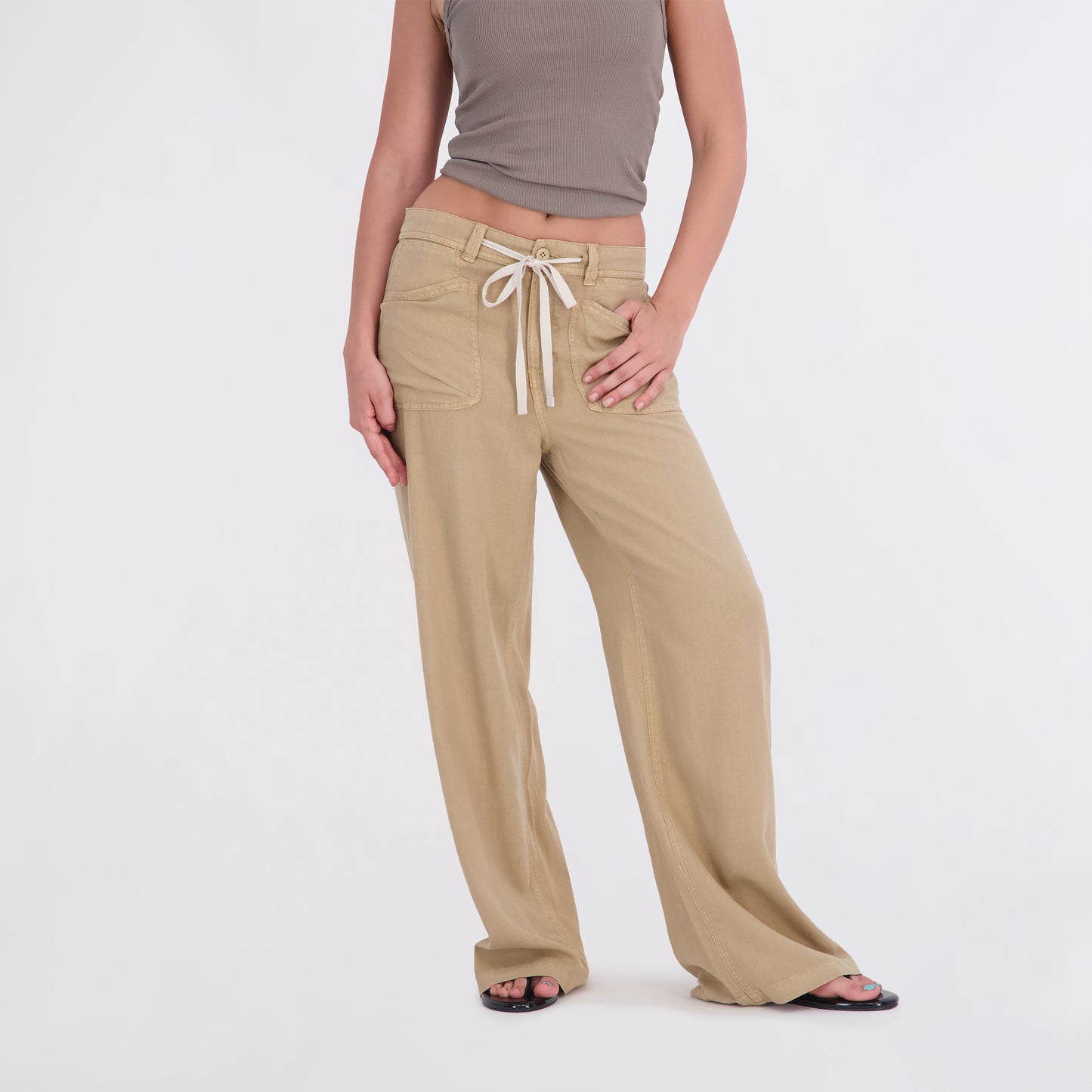 State of Indigo Women's Back Elastic Linen Pants