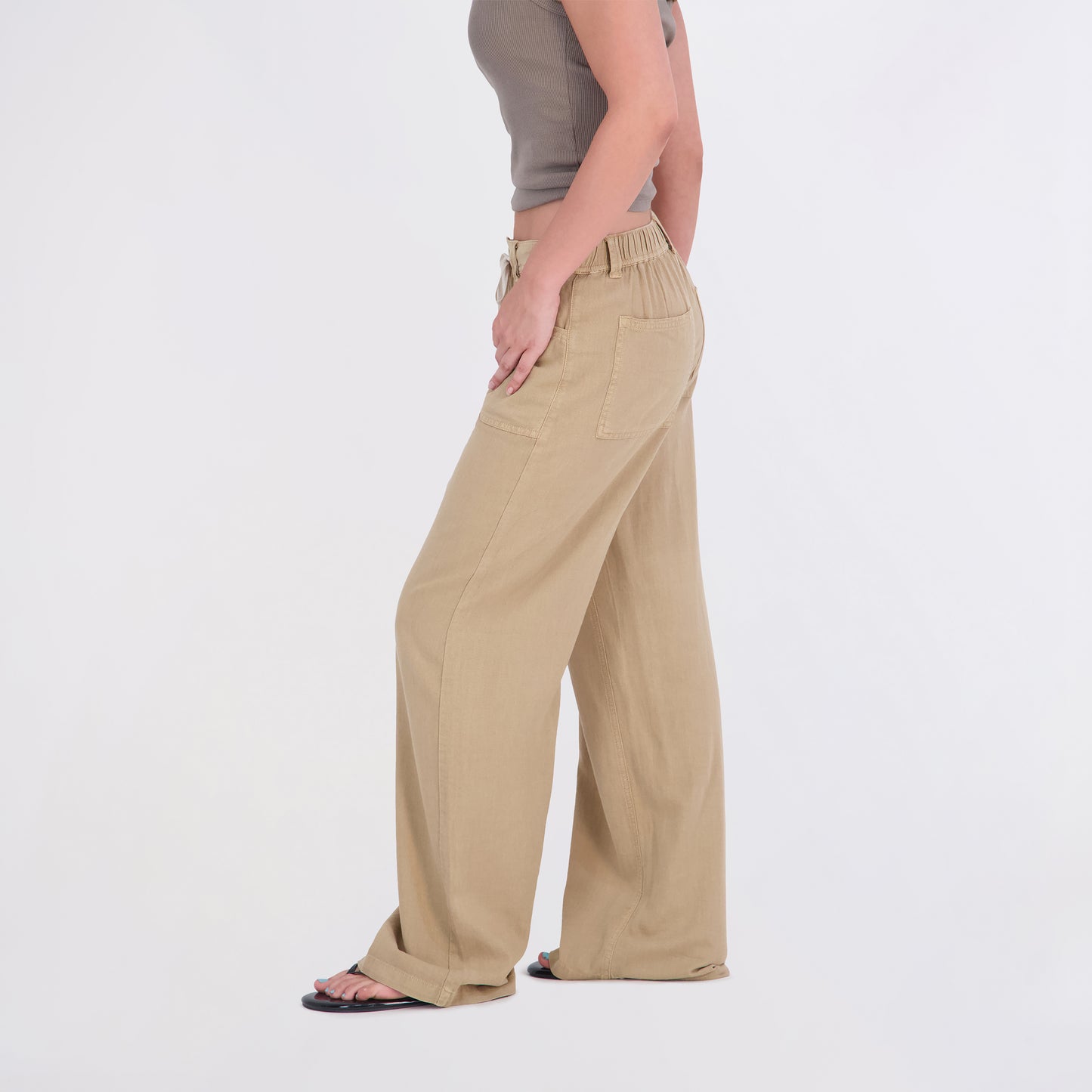 State of Indigo Women's Back Elastic Linen Pants