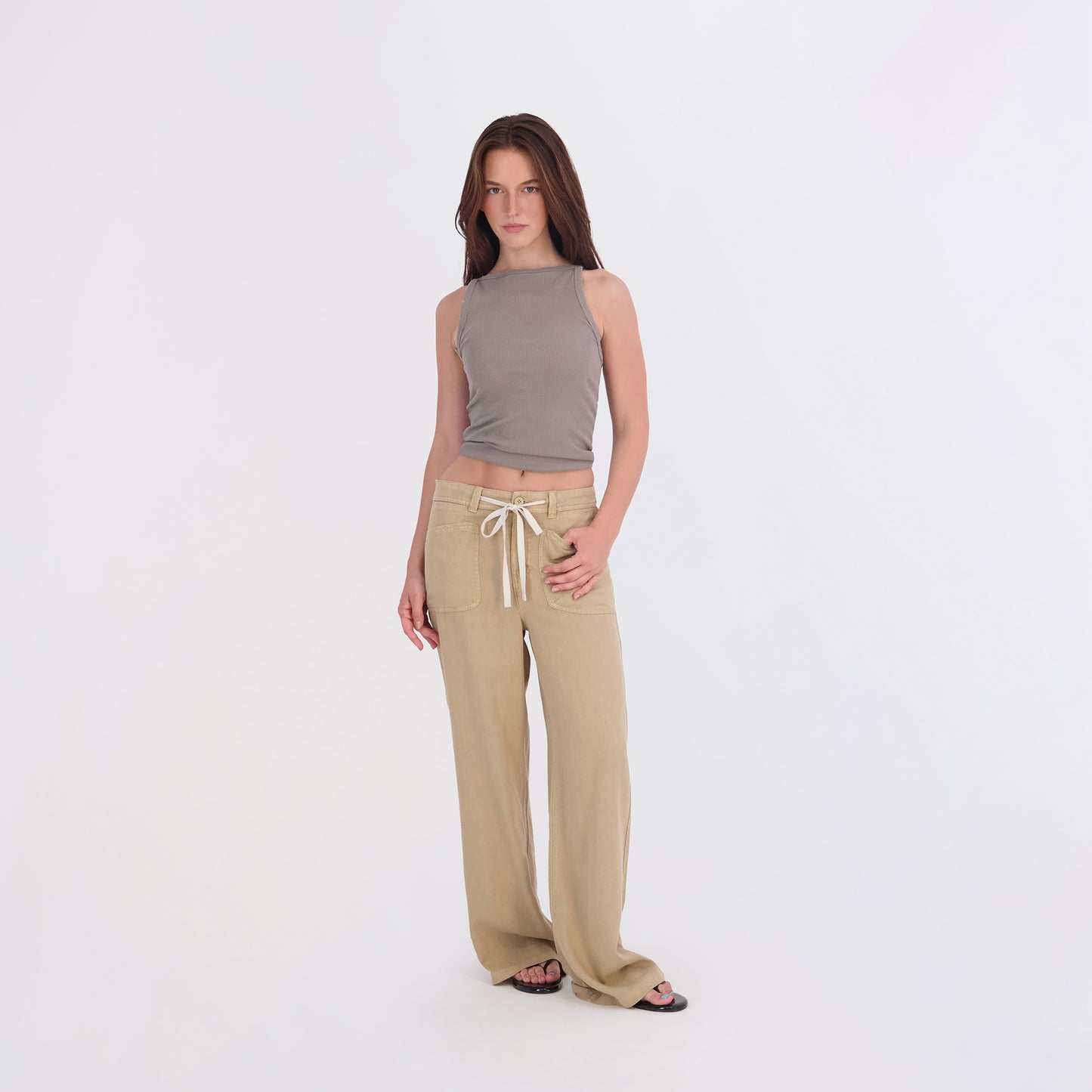 State of Indigo Women's Back Elastic Linen Pants