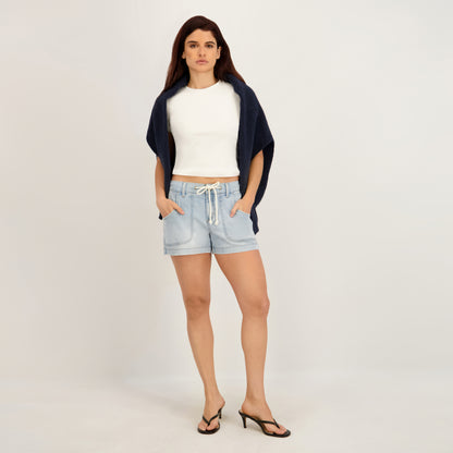 Project Indigo Women's Mid Rise Tencil Short