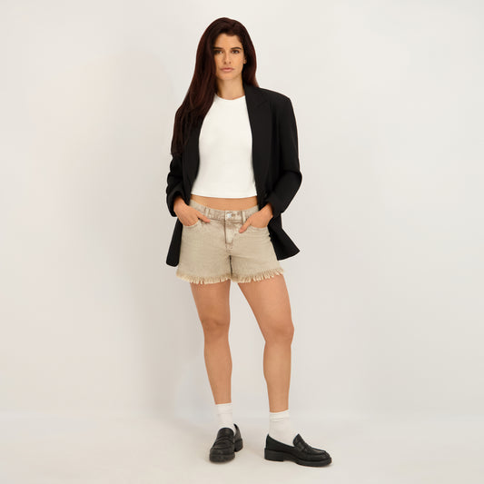 Project Indigo Women's Basic Mid Rise Baggy Short