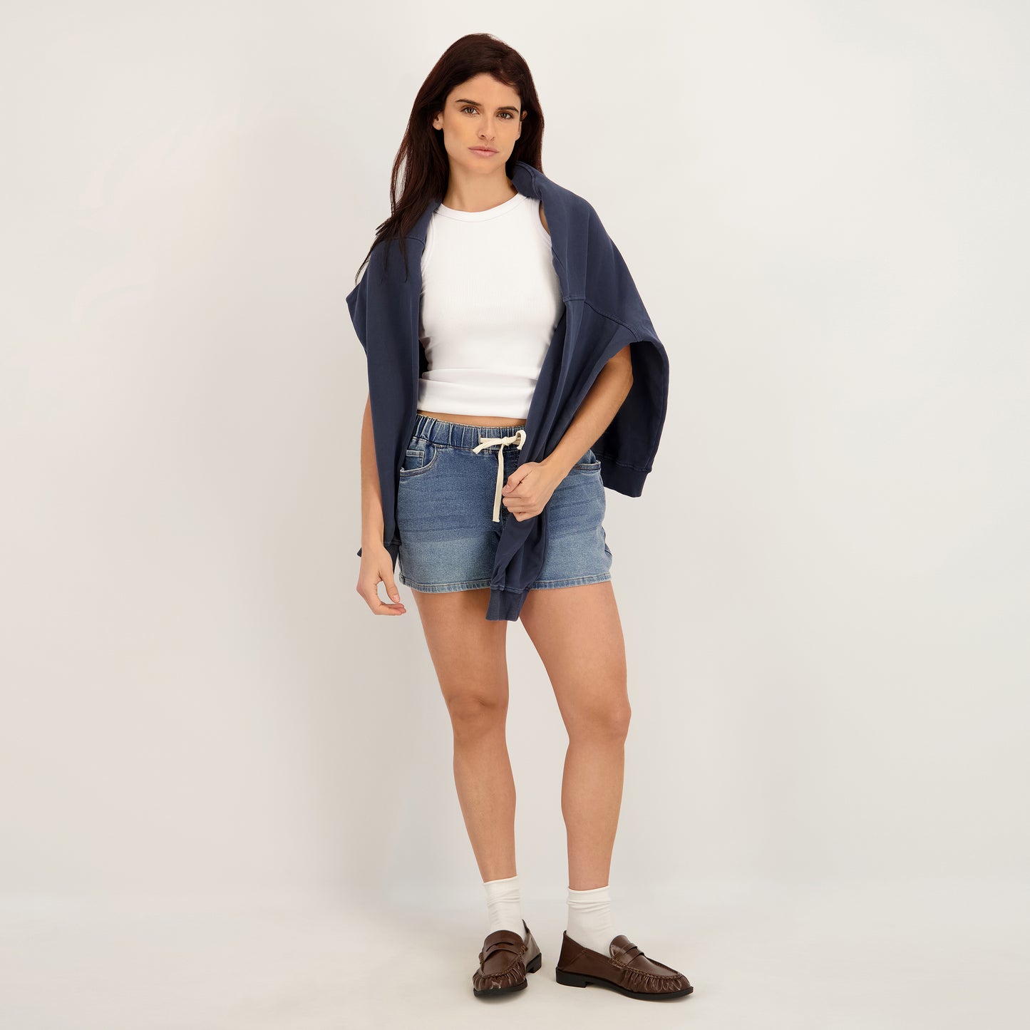 Project Indigo Women's Mid Rise Knit Shortie Short