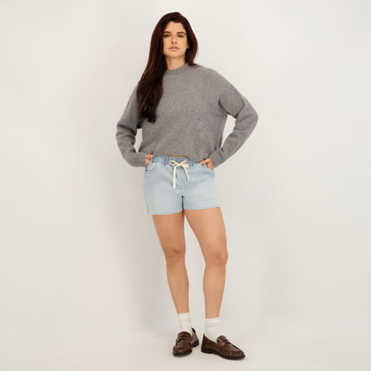 State of Indigo Women's Mid-Rise Knit Striped Short