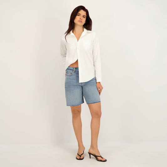 State of Indigo Women's Mid-Rise 7" Denim Bermuda Short