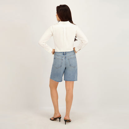 State of Indigo Women's Mid-Rise 7" Denim Bermuda Short