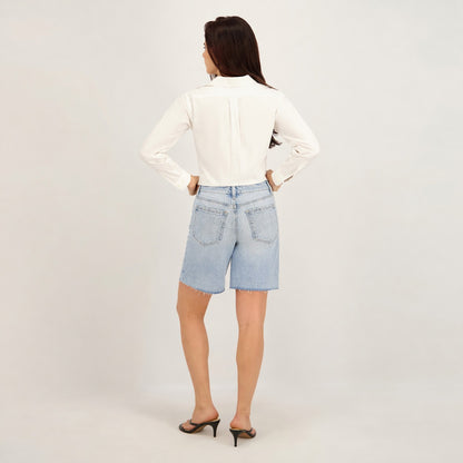 State of Indigo Women's Mid-Rise 7" Denim Bermuda Short