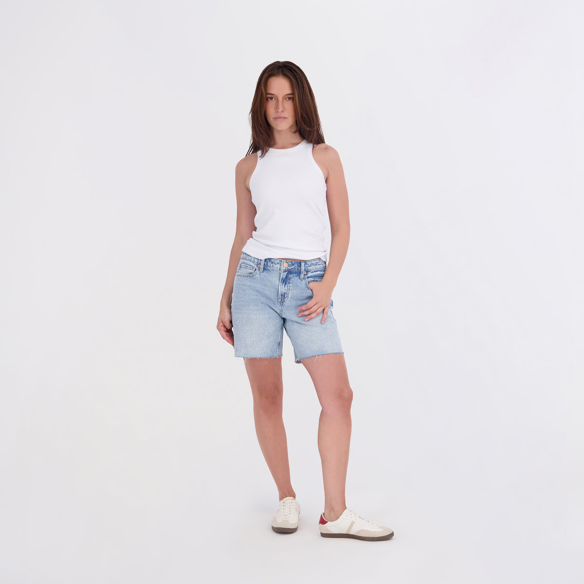 State of Indigo Women's Mid-Rise 7" Denim Bermuda Short