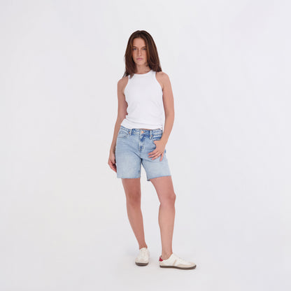 State of Indigo Women's Mid-Rise 7" Denim Bermuda Short
