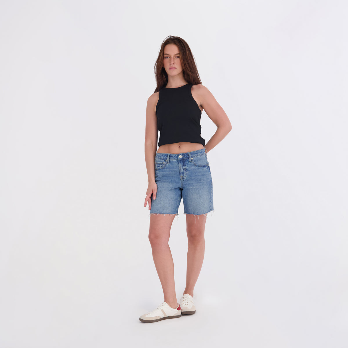 State of Indigo Women's Mid-Rise 7" Denim Bermuda Short