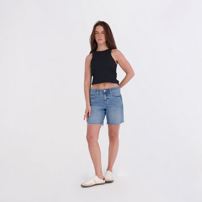 State of Indigo Women's Mid-Rise 7" Denim Bermuda Short