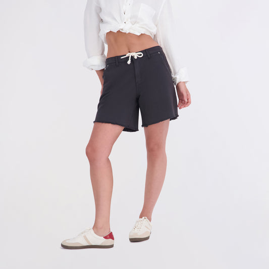 State of Indigo Women's Back Elastic Tie Waist Shorts