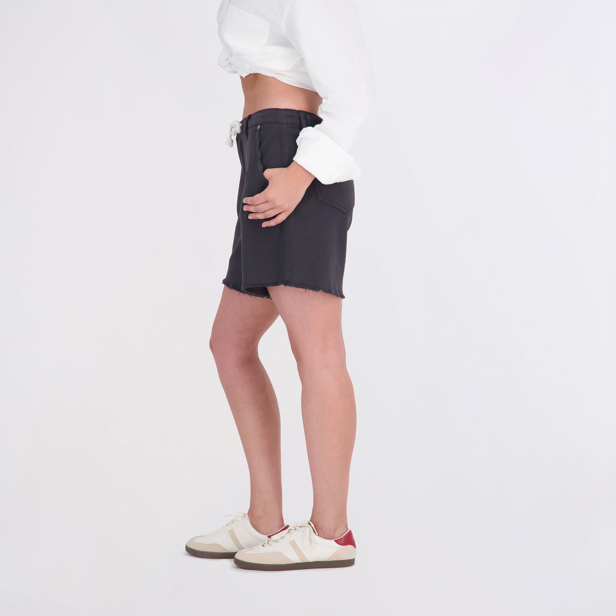 State of Indigo Women's Back Elastic Tie Waist Shorts