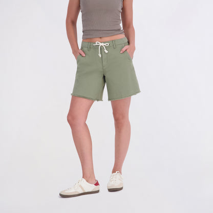 State of Indigo Women's Back Elastic Tie Waist Shorts