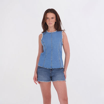 State of Indigo Women's Sleeveless Denim Top