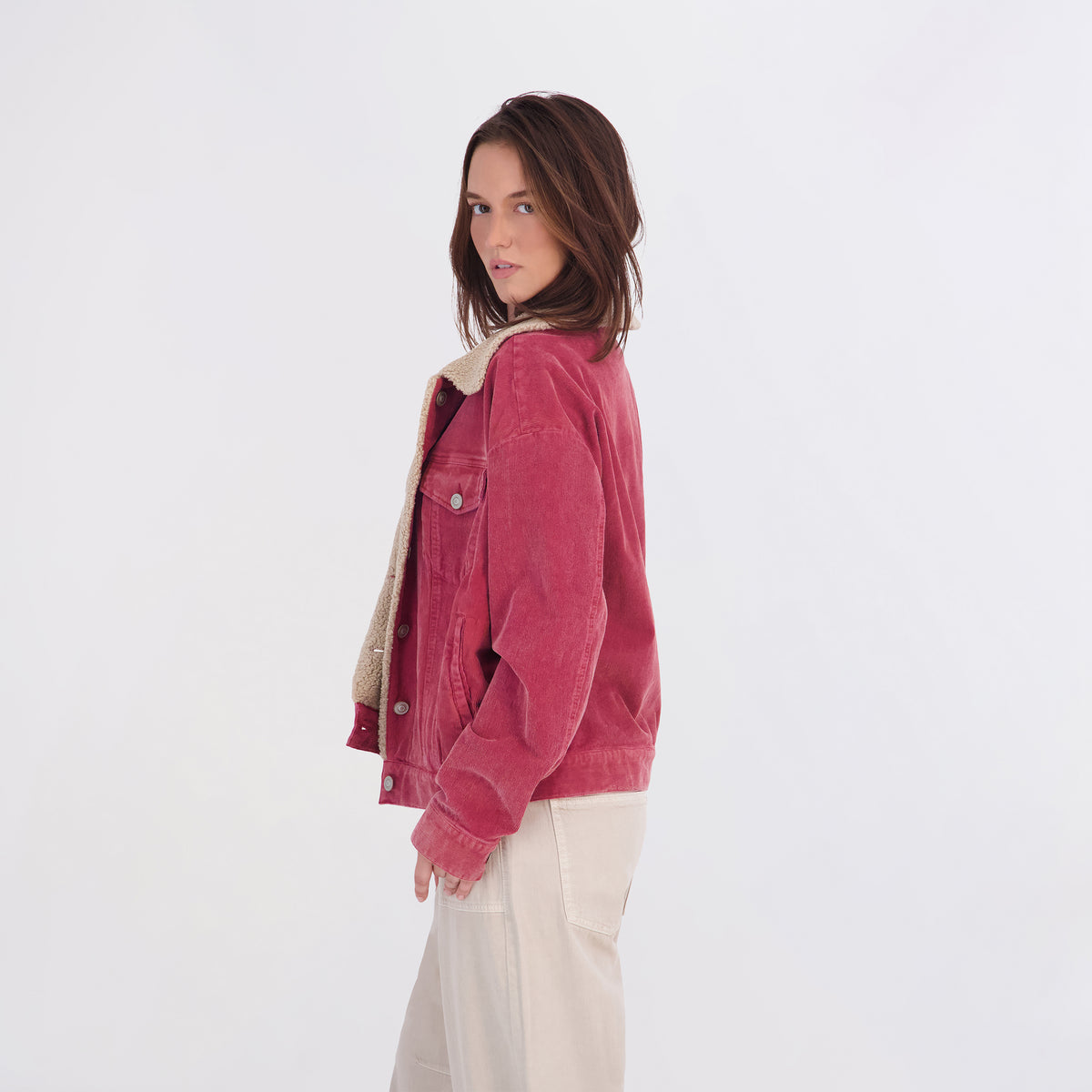 Project Indigo Women's Corduroy Sherpa Jacket