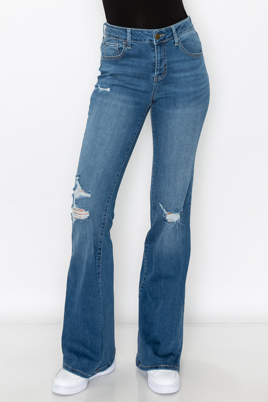 Project Green Label Women's Destructed Flare Jean